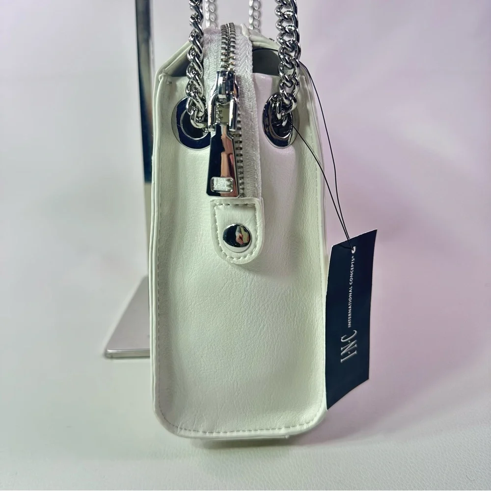 NEW I.N.C. WOMEN’S WHITE/VANILLA BONNIEE STUDDED CROSSBODY BAG - Picture 8 of 11